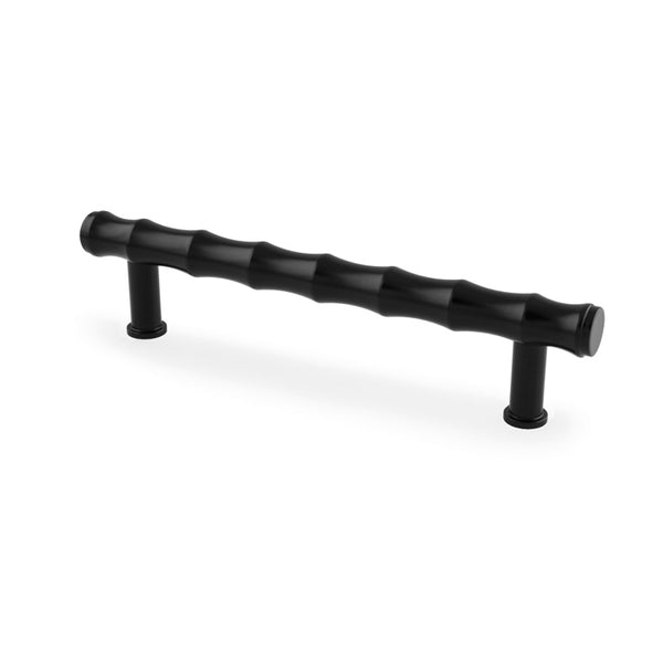 Alexander & Wilks Crispin Bamboo T-Bar  Cupboard Pull Handle - Black - 128mm Centres - AW809B-128-BL