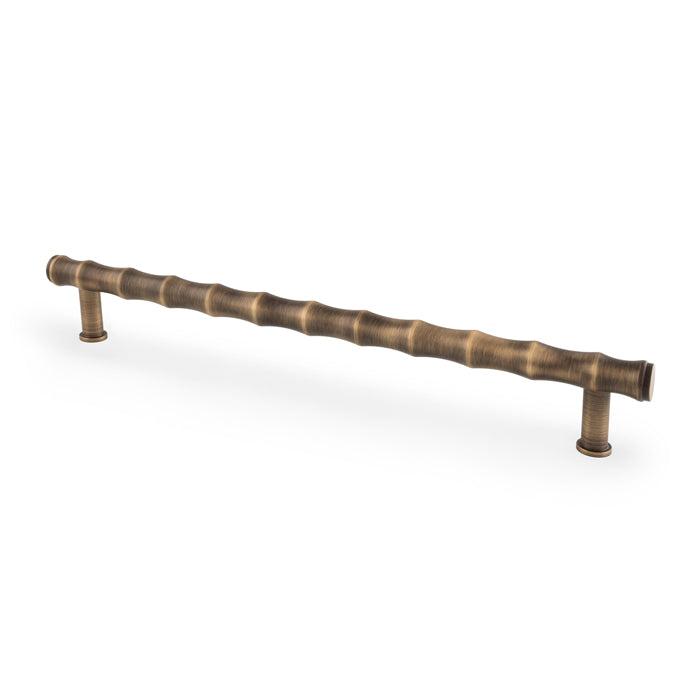 Crispin Bamboo T-Bar  Cupboard Pull Handle - Antique Brass - 224mm Centres - AW809B-224-AB