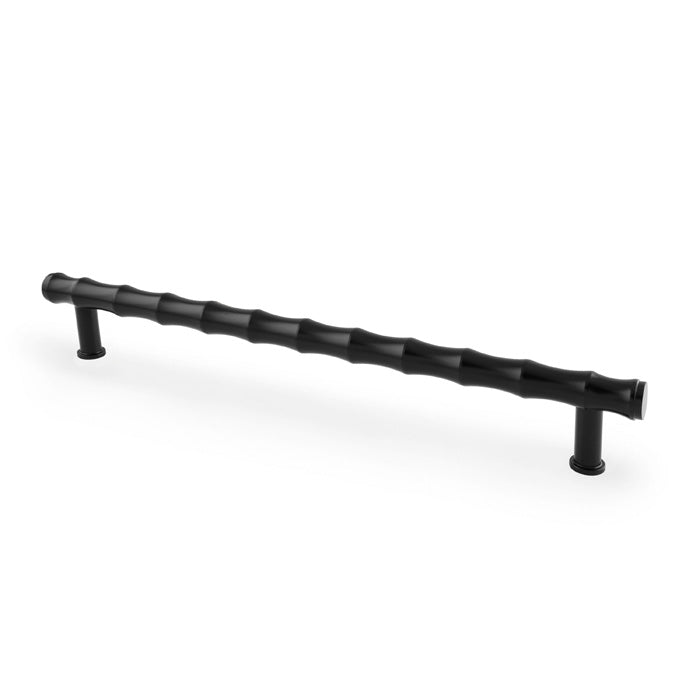 Alexander & Wilks Crispin Bamboo T-Bar  Cupboard Pull Handle - Black - 224mm Centres - AW809B-224-BL