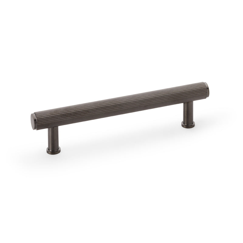 Alexander and Wilks - Crispin Reeded T-bar Cupboard Pull Handle - Dark Bronze PVD - 128mm - AW809R-128-DBZPVD