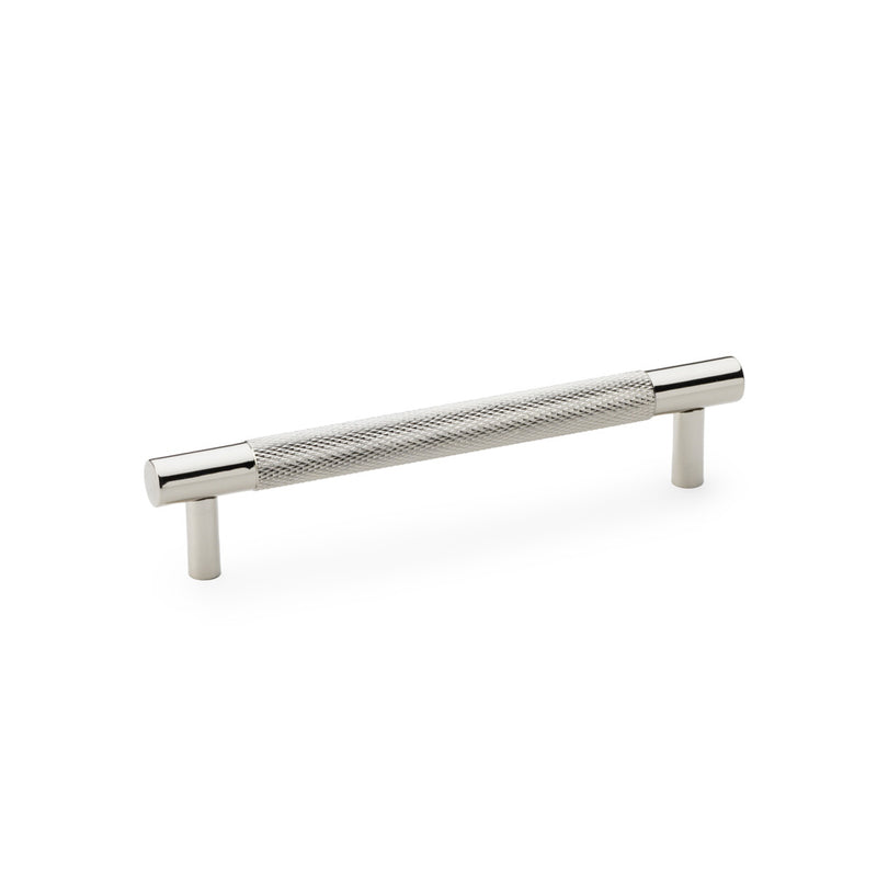 Alexander & Wilks - Brunel Knurled T-Bar Cupboard Handle - Polished Nickel PVD - Centres 128mm - AW810-128-PN