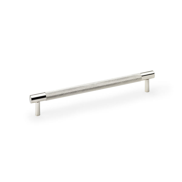 Alexander & Wilks Brunel Knurled T-Bar  Cupboard Handle - Polished Nickel - Centres 192mm - AW810-192-PN