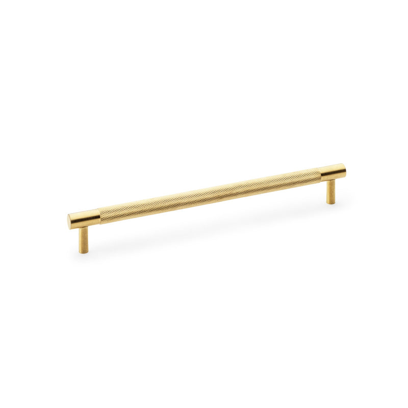 Alexander & Wilks - Brunel Knurled T-Bar Cupboard Handle - Stainless Satin Brass - Centres 224mm - AW810-224-SBPVD