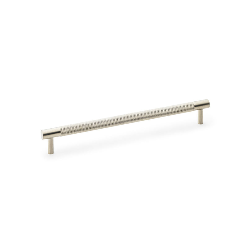 Alexander & Wilks - Brunel Knurled T-Bar Cupboard Handle - Satin Nickel PVD - Centres 224mm - AW810-224-SN