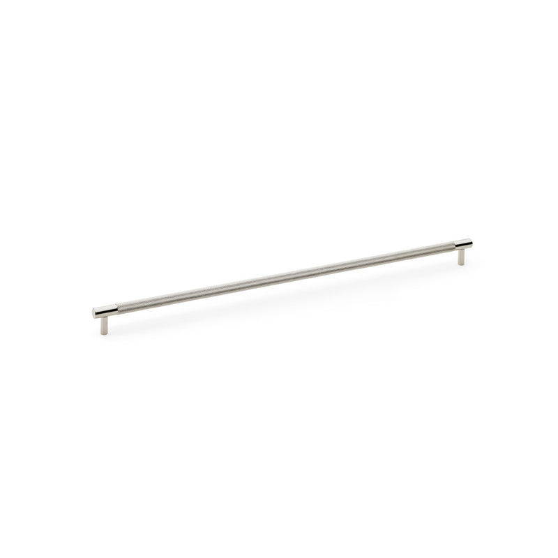 Alexander & Wilks - Brunel Knurled T-Bar Cupboard Handle - Polished Nickel - Centres 448mm - AW810-448-PN