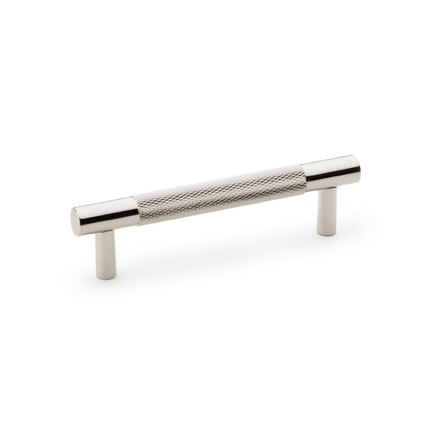 Alexander & Wilks Brunel Knurled T-Bar  Cupboard Handle - Polished Nickel - Centres 96mm - AW810-96-PN