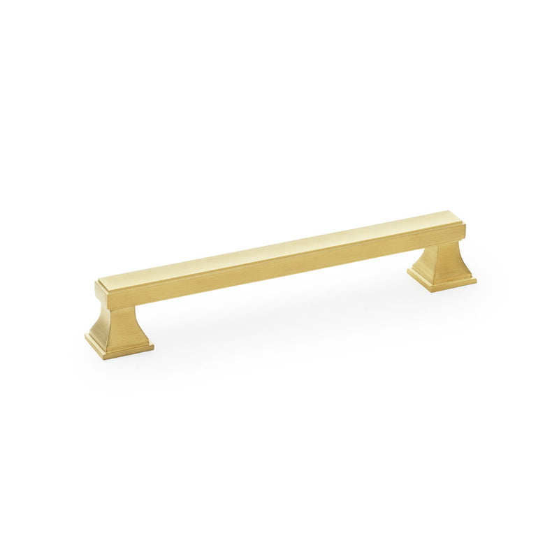 Alexander and Wilks - Jesper Square Cabinet Pull Handle - Satin Brass PVD - Centres 160mm - AW813-160-SBPVD