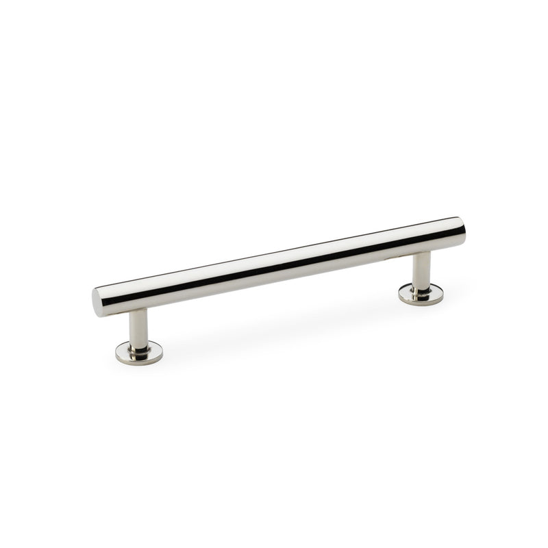 Alexander and Wilks - Round T-Bar Cabinet Pull Handle - Polished Nickel - 128mm - AW814-128-PN