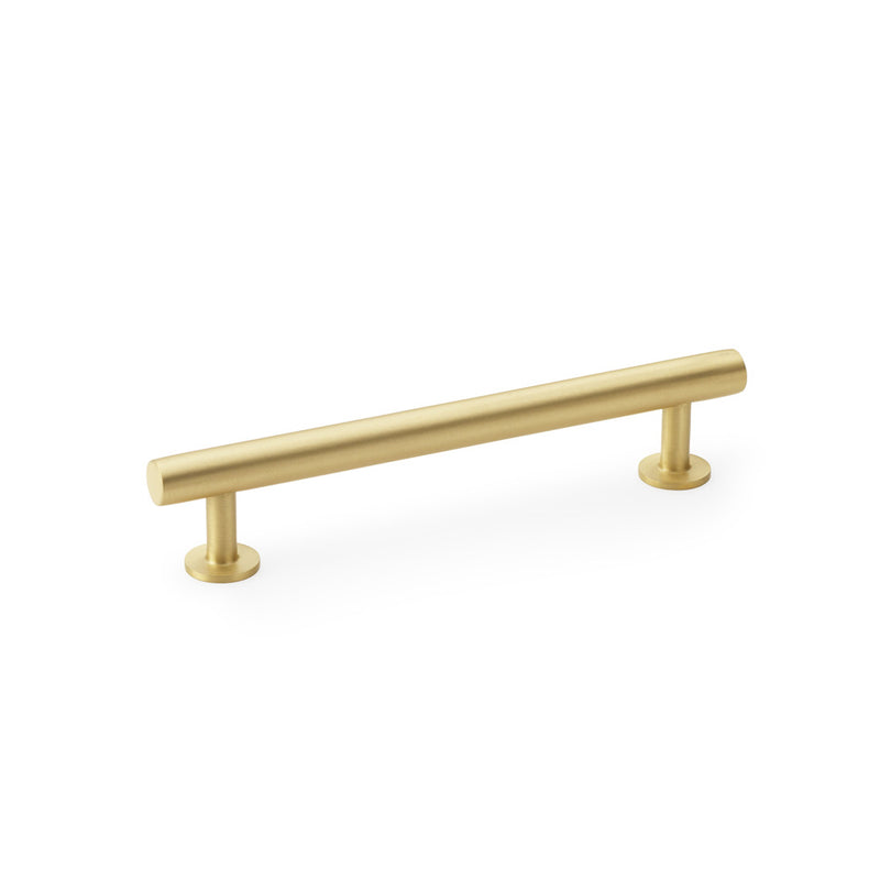 Alexander and Wilks - Round T-Bar Cabinet Pull Handle - Satin Brass - 128mm - AW814-128-SB