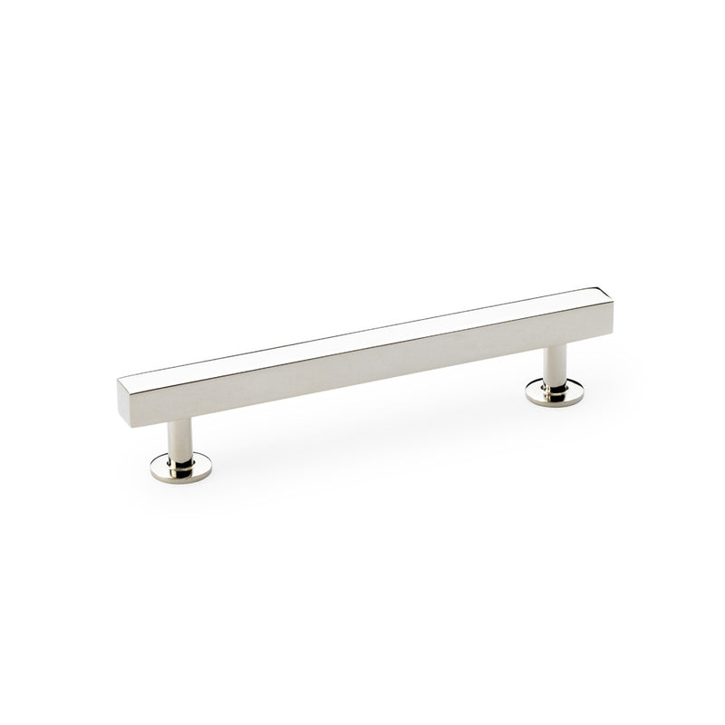 Alexander and Wilks - Square T-Bar Cabinet Pull Handle - Polished Nickel - 128mm - AW815-128-PN