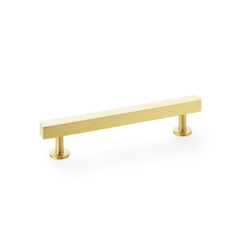 Alexander and Wilks - Square T-Bar Cabinet Pull Handle - Satin Brass - 128mm - AW815-128-SB