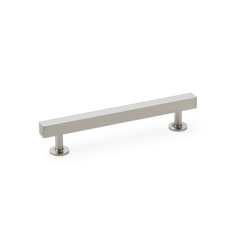 Alexander and Wilks - Square T-Bar Cabinet Pull Handle - Satin Nickel - 128mm - AW815-128-SN