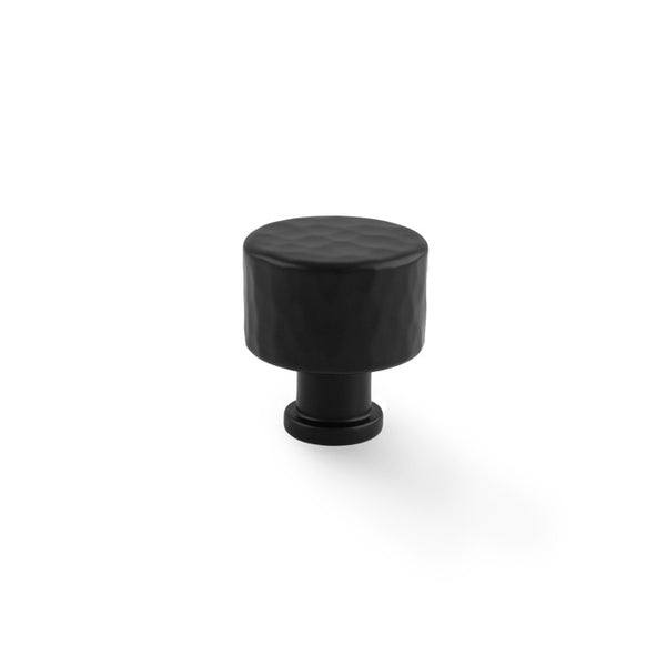 Alexander & Wilks Leila - Hammered Alexander and Wilks Cupboard Knob - Black - 30mm - AW816-30-BL