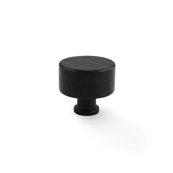 Alexander & Wilks Leila Hammered Alexander and Wilks Cupboard Knob - Black - 35mm - AW816-35-BL