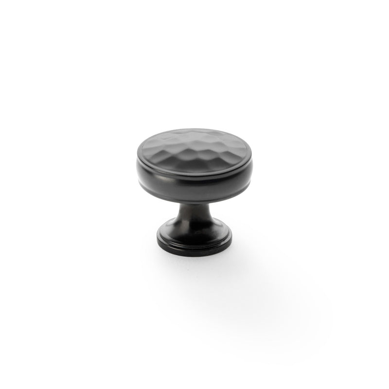 Alexander and Wilks - Lynd Hammered Cupboard Knob - Dark Bronze - 32mm - AW818-32-DBZ