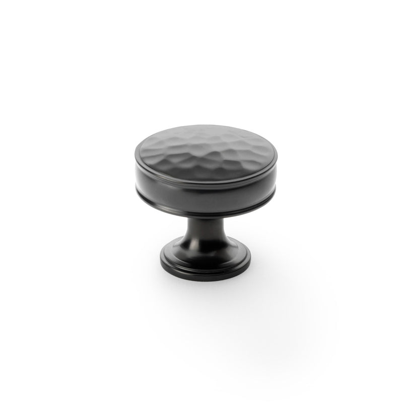 Alexander and Wilks - Lynd Hammered Cupboard Knob - Dark Bronze - 38mm - AW818-38-DBZ