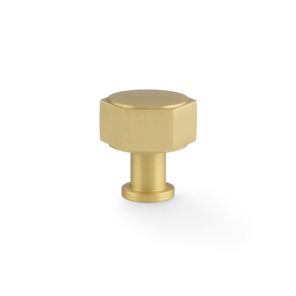 Alexander & Wilks Vesper Alexander and Wilks Hex  Cabinet Knob - Satin Brass - AW828-33-SB