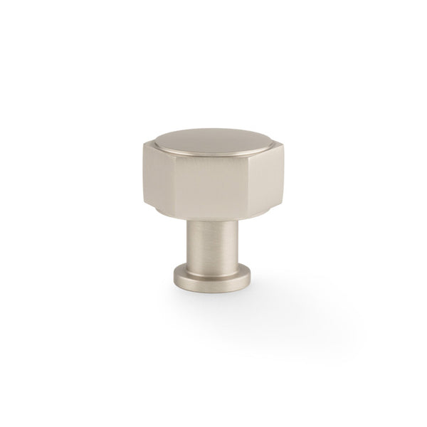 Alexander & Wilks Vesper Alexander and Wilks Hex  Cabinet Knob - Satin Nickel - AW828-33-SN