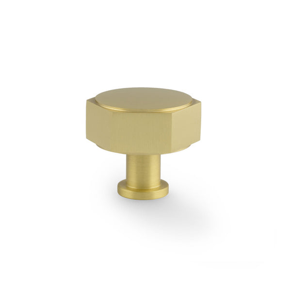 Alexander & Wilks Vesper Alexander and Wilks Hex  Cabinet Knob - Satin Brass - AW828-40-SB