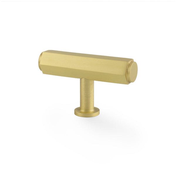 Alexander & Wilks Vesper Alexander and Wilks Hex  T-Bar Cabinet Knob - Satin Brass - AW829-55-SB