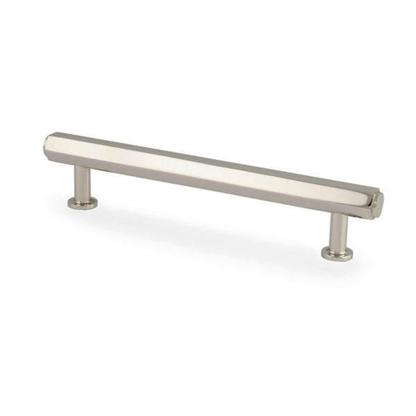 Alexander & Wilks Vesper Alexander and Wilks Hex  T-Bar Cabinet Pull-Polished Nickel-128mm C/C - AW830-128-PN