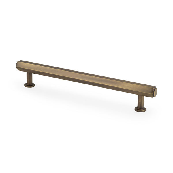 Alexander & Wilks Vesper Alexander and Wilks Hex  T-Bar Cabinet Pull-Antique Brass-160mm C/C - AW830-160-AB