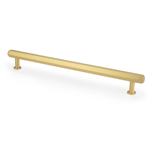 Alexander & Wilks Vesper Alexander and Wilks Hex  T-Bar Cabinet Pull-Satin Brass-224mm C/C - AW830-224-SB