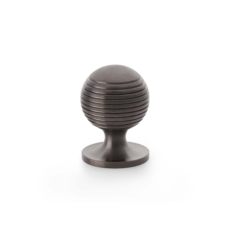 Alexander and Wilks - Caesar Cupboard Knob on Round Rose - Dark Bronze PVD - 32mm - AW832-32-DBZPVD