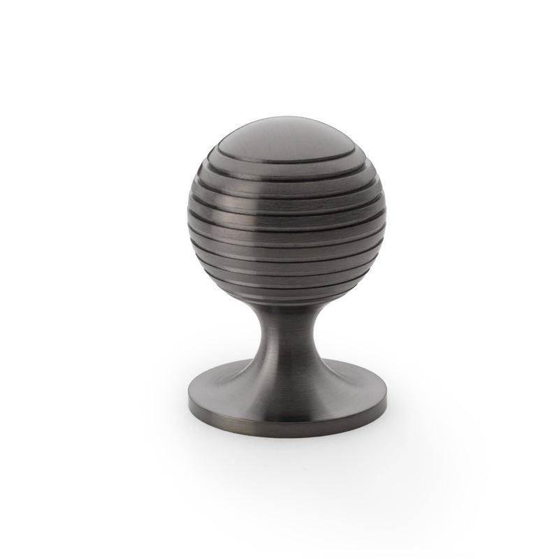 Alexander and Wilks - Caesar Cupboard Knob on Round Rose - Dark Bronze PVD - 38mm - AW832-38-DBZPVD