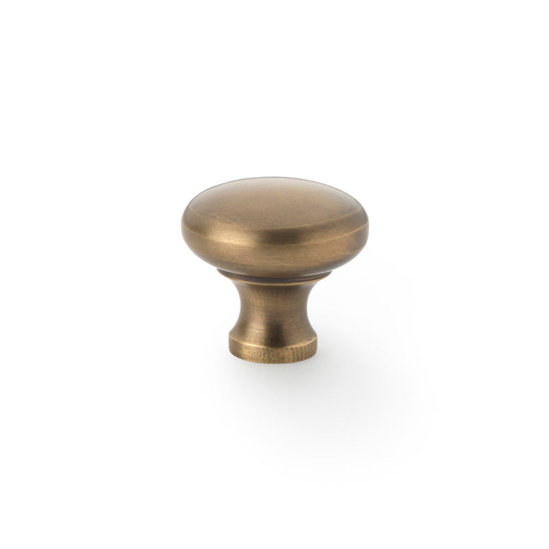 Alexander and Wilks  - Wade Round Cupboard Knob - Antique Brass - 32mm - AW836-32-AB