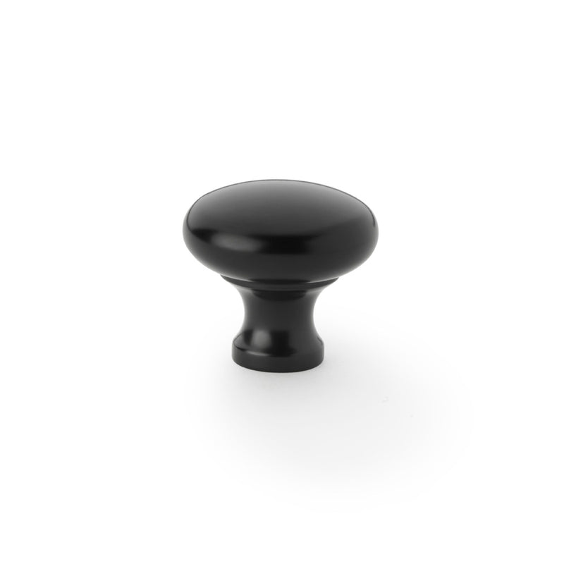 Alexander and Wilks  - Wade Round Cupboard Knob - Black - 32mm - AW836-32-BL