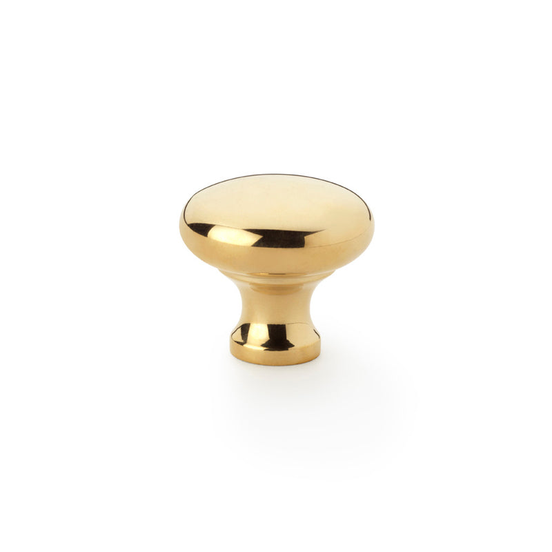 Alexander and Wilks  - Wade Round Cupboard Knob - Polished Brass - 32mm - AW836-32-PB