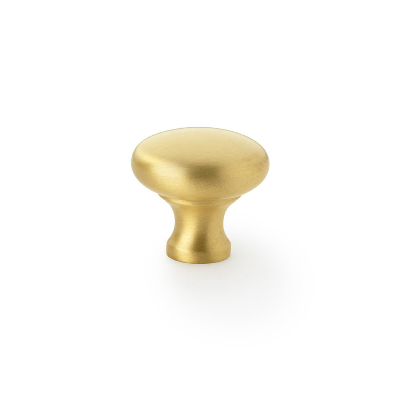 Alexander and Wilks  - Wade Round Cupboard Knob - Satin Brass - 32mm - AW836-32-SB