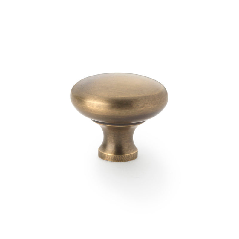 Alexander and Wilks  - Wade Round Cupboard Knob - Antique Brass - 38mm - AW836-38-AB