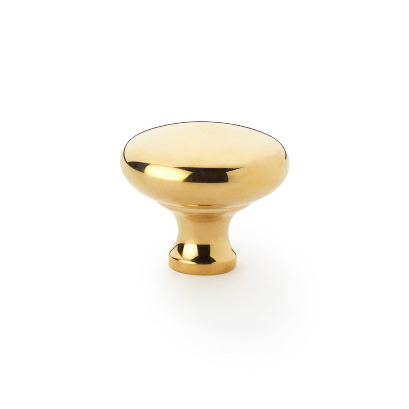 Alexander and Wilks  - Wade Round Cupboard Knob - Polished Brass - 38mm - AW836-38-PB