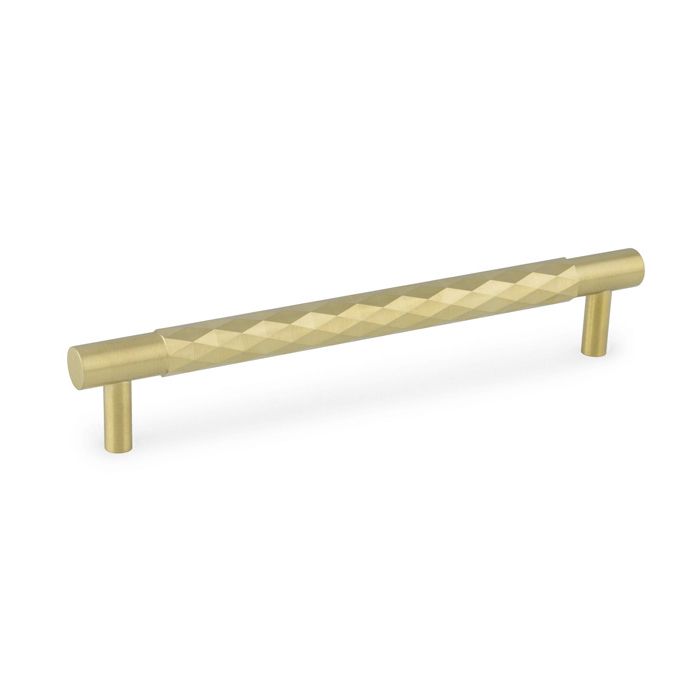 Alexander & Wilks Diamond Cut Cabinet Pull - 160mm C/C - Satin Brass Pvd - AW846-160-SBPVD