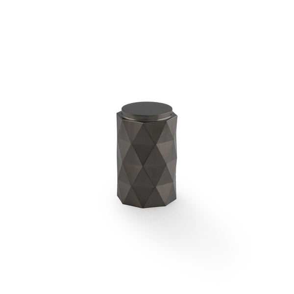 Alexander & Wilks Diamond Cut Cylinder Cabinet Knob - 30mm - Dark Bronze Pvd - AW847-30-DBZPVD