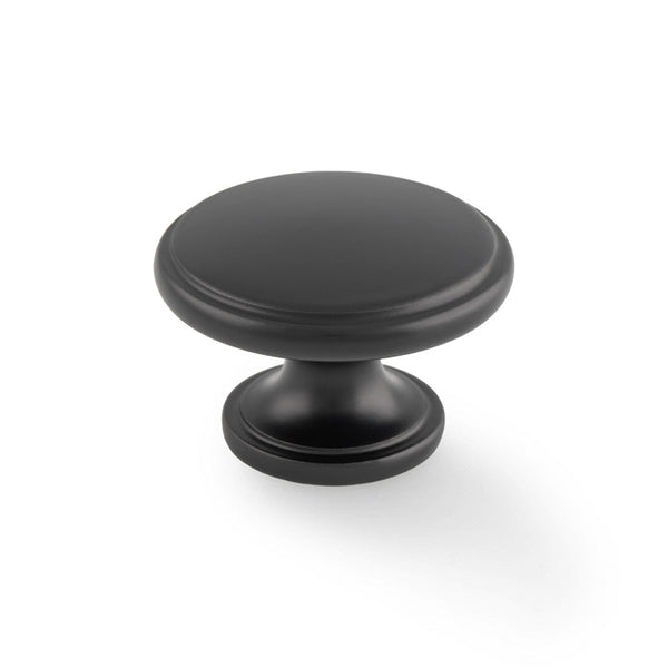 Alexander and Wilks - Cambridge Round Cupboard Knob - Black - AW849-38-BL