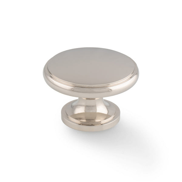 Alexander and Wilks - Cambridge Round Cupboard Knob - Polished Nickel - AW849-38-PN