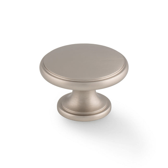 Alexander and Wilks - Cambridge Round Cupboard Knob - Satin Nickel - AW849-28-SN