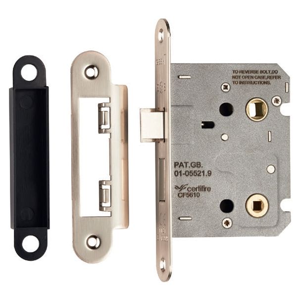 Eurospec - Easi-T Residential Bathroom Lock 78mm Radius - Satin Nickel - BAE5030SN/R - Choice Handles