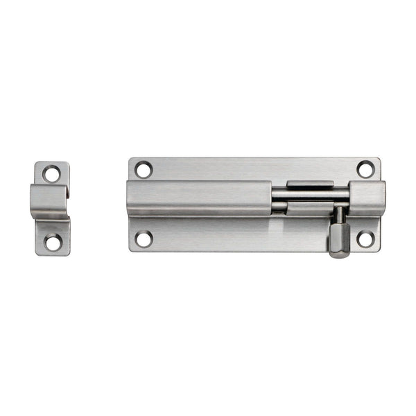 Eurospec - Straight Barrel Bolt 80mm x 38m - Satin Stainless Steel - BBT1080SSS - Choice Handles