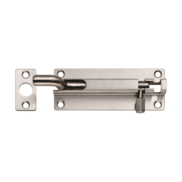 Eurospec - Cranked Barrel Bolt 100mm x 38mm - Satin Stainless Steel - BBT1100CR/SSS - Choice Handles