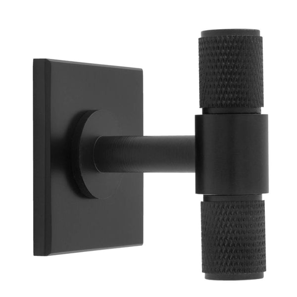 Carlisle Brass - Knurled T-Bar on backplate 40mm - Matt Black - BP701MB40MB