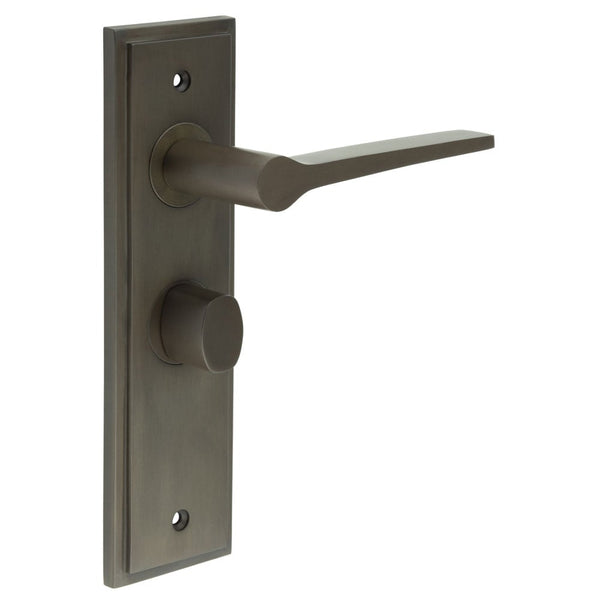 Burlington - Knightsbridge Door Handle Bathroom Backplate Dark Bronze & Turn & Release - BUR-20DB-453DB-81DB