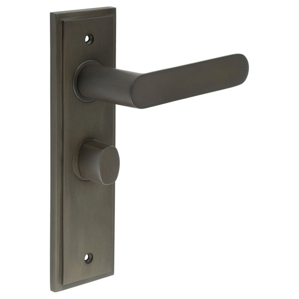 Burlington - Kensington Door Handle Bathroom Backplate Dark Bronze & Turn & Release - BUR-25DB-453DB-81DB