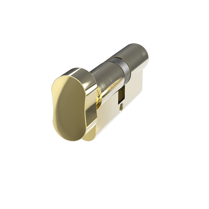 Mila Standard Security Euro Cylinder Thumbturn 35/35 - Polished Brass - BX3535ETPBM6