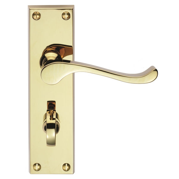 Carlisle Brass - Contract Victorian Scroll Lever on WC Backplate - Polished Brass - CBS54WC - Choice Handles