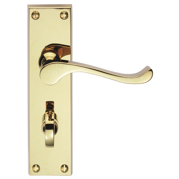 Carlisle Brass - Victorian Scroll Lever on WC Backplate - Polished Brass - DL54WC - Choice Handles