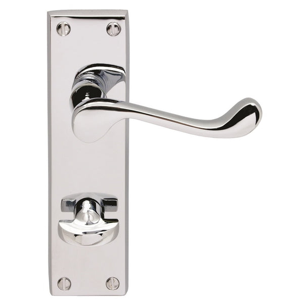 Carlisle Brass - Contract Victorian Scroll Lever on WC Backplate - Polished Chrome - CBS54WCCP - Choice Handles